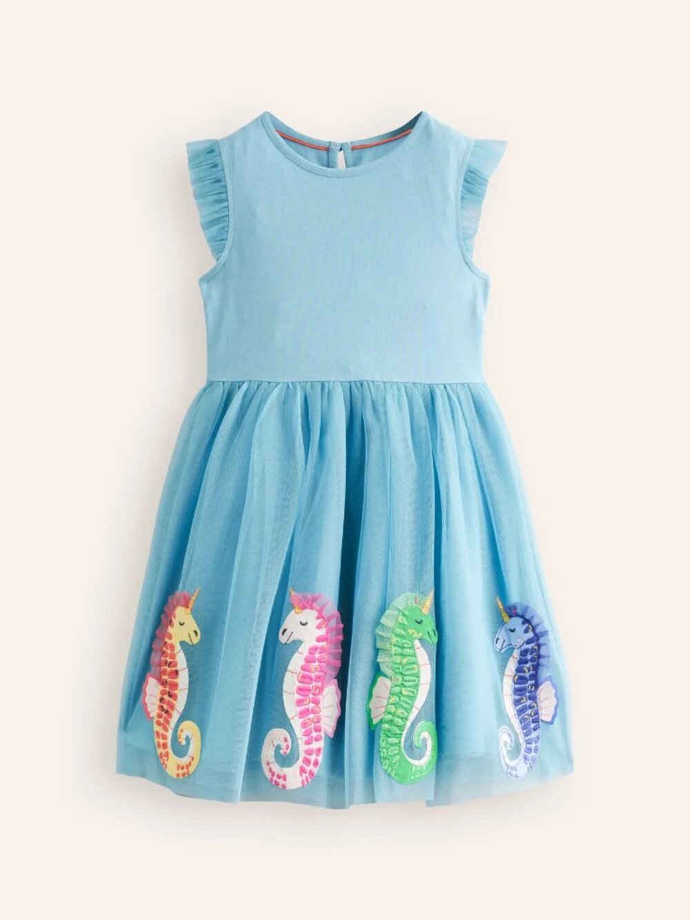 NWOT Mini Boden Jersey Tulle Appliqué Dress